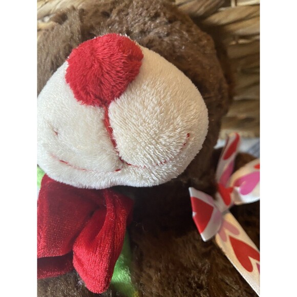 2016 Kellytoy Brown Teddy Bear w/Rose Love Bow 12" Plush Stuffed Animal … - Picture 6 of 12